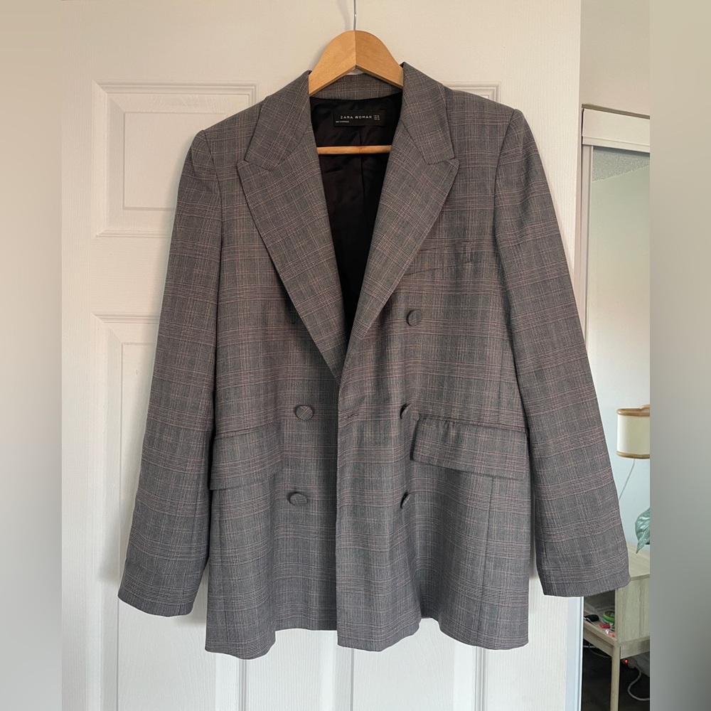 Oversized Zara Plaid Blazer